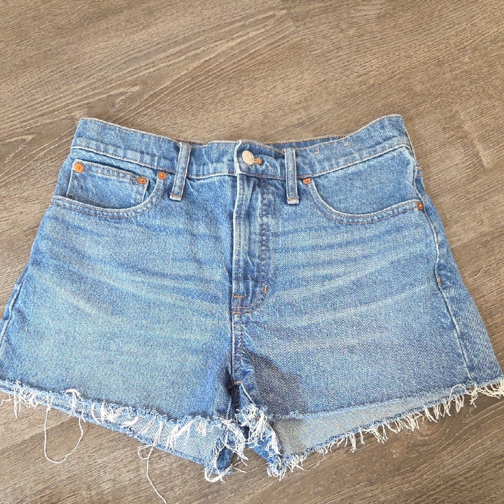 Madewell Classic Blue Denim Cut Off Women's Shorts Size 28